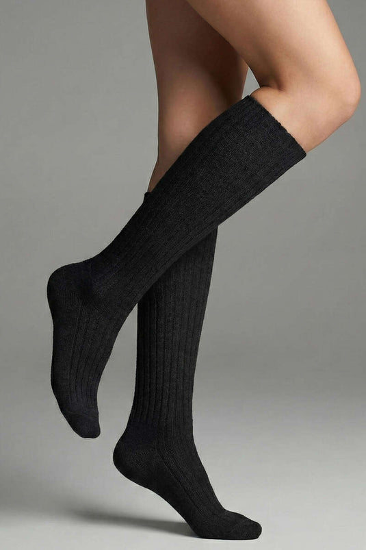 Derbili Knee-High Wool Sock Black