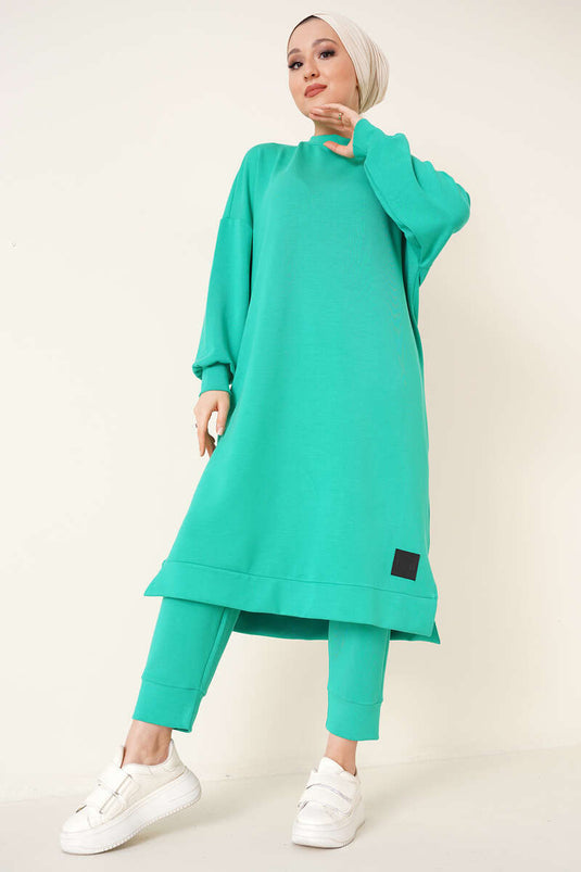 Deri Armalı Uzun İkili Takım Yeşil