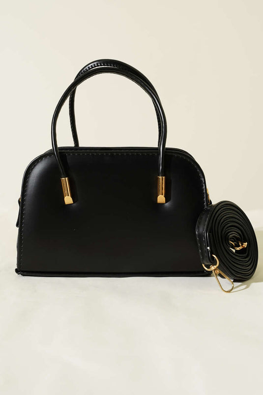 حقيبة يد وكتف جلدية سوداء