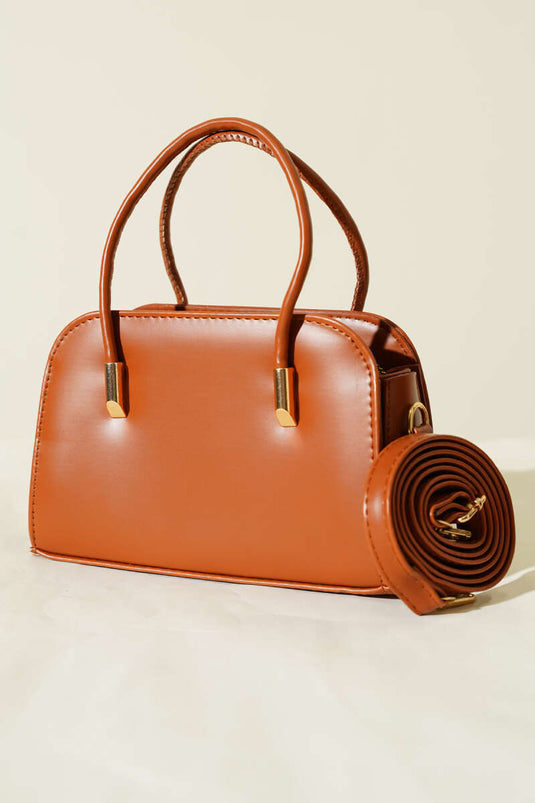 Leather Hand and Shoulder Bag Tan