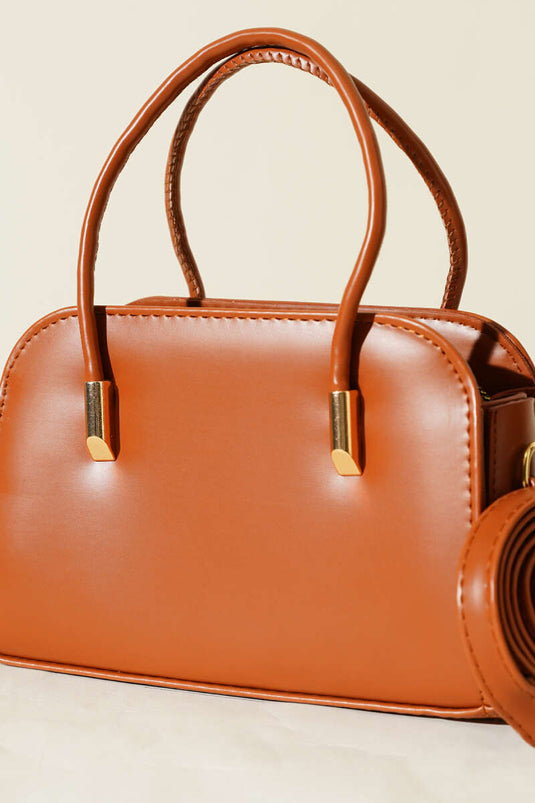 Leather Hand and Shoulder Bag Tan