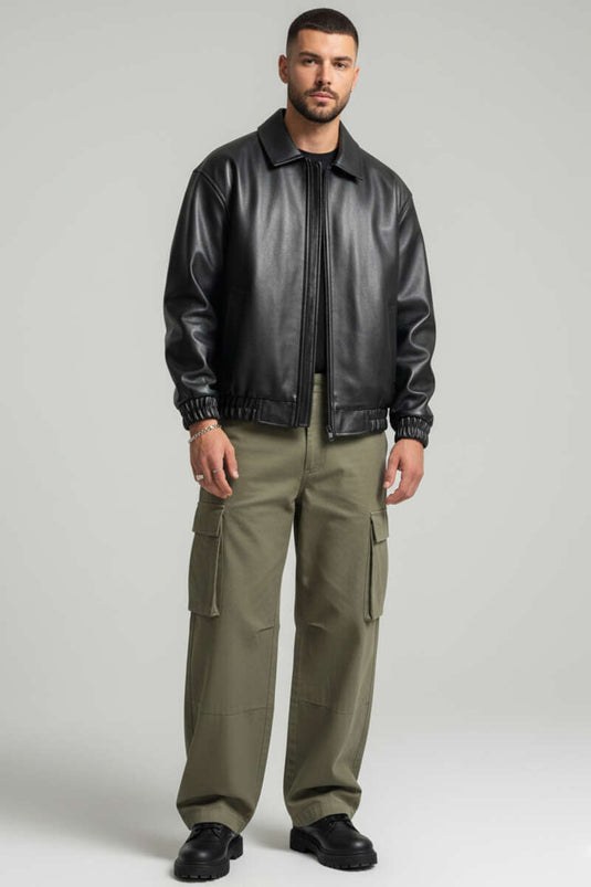 Men's Leather Jacket, Black