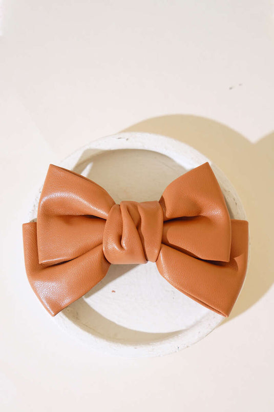 Boucle Noeud en Cuir Camel