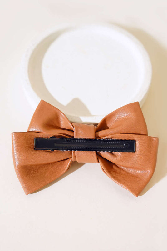 Boucle Noeud en Cuir Camel