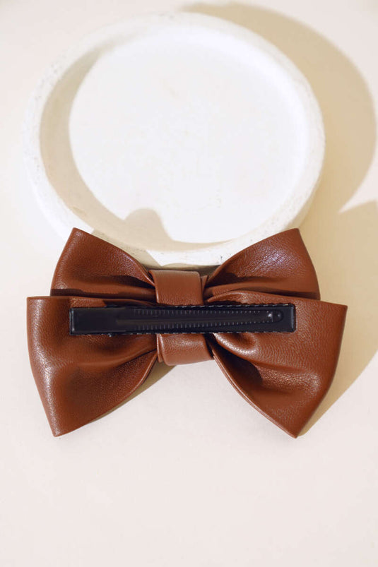 Boucle Noeud En Cuir Marron