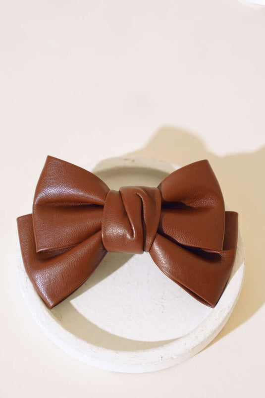 Boucle Noeud En Cuir Marron