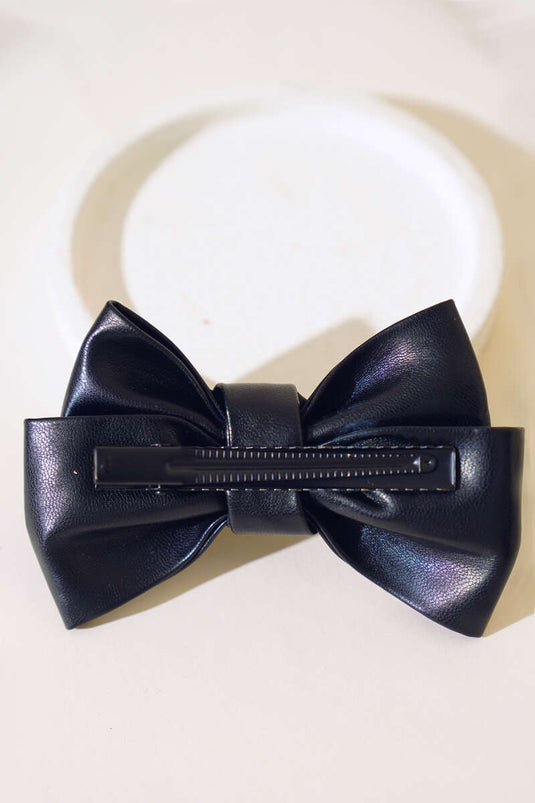 Boucle Noeud En Cuir Noir