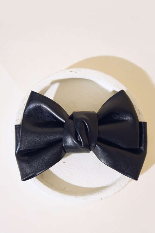 Boucle Noeud En Cuir Noir