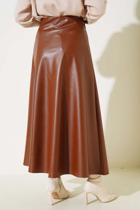 تنورة جلدية ميفلانا تان