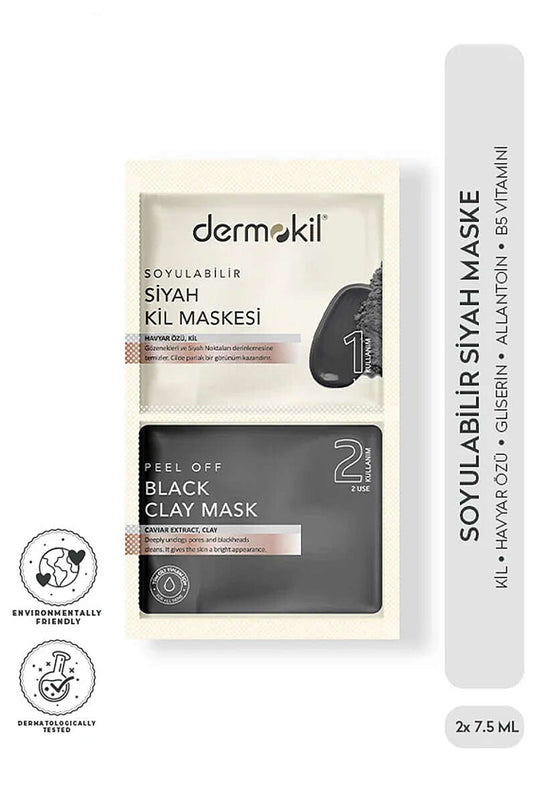 Dermokil Peelable Black Clay Mask 2x7.5 Ml