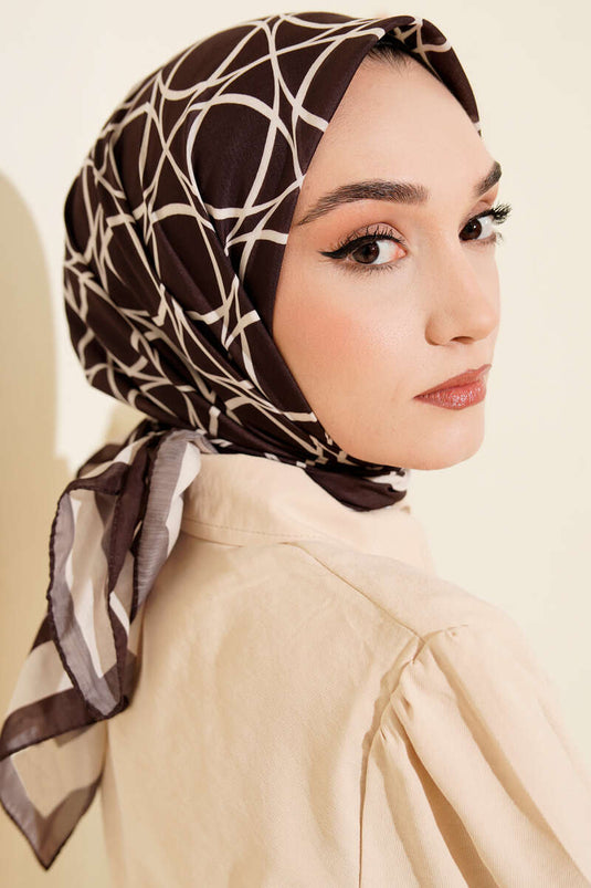 مجموعة أوشحة بنقوش من سلسلة القهوة الداكنة، 11 قطعة