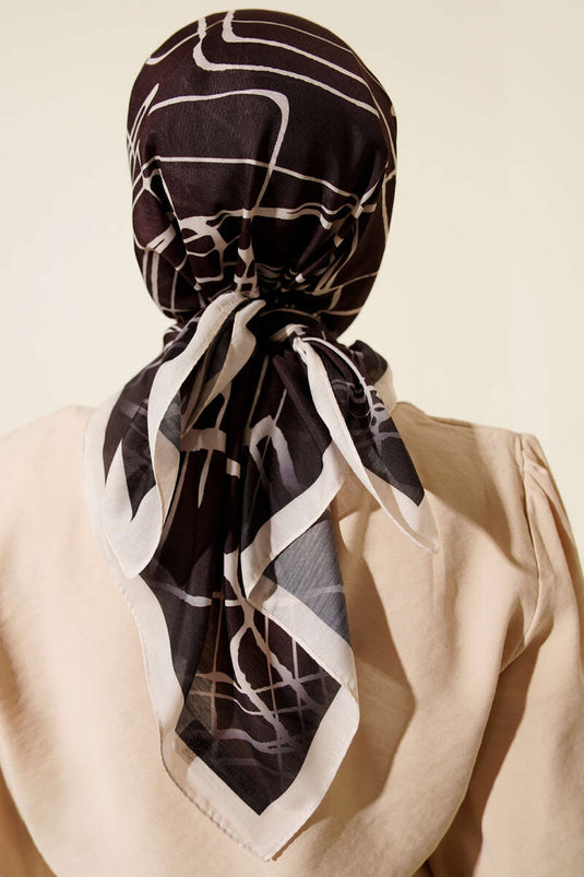 مجموعة أوشحة بنقوش من سلسلة القهوة الداكنة، 12 قطعة