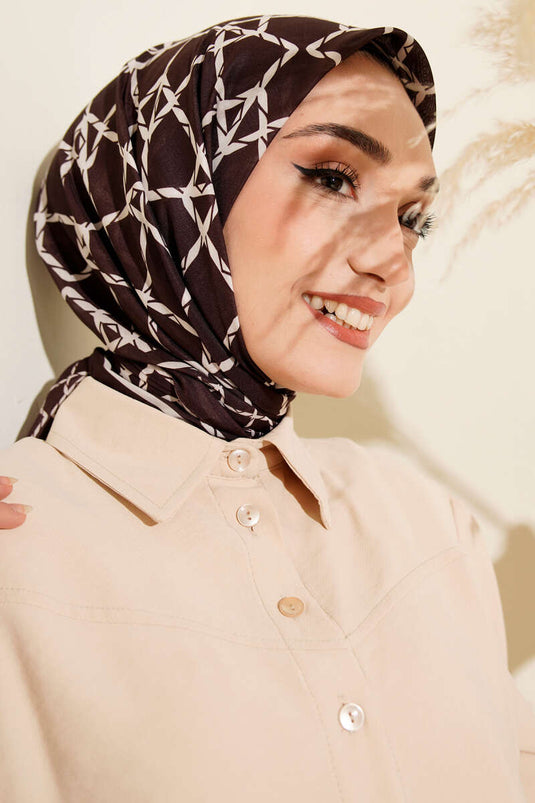 مجموعة أوشحة بنقوش من سلسلة القهوة الداكنة 2