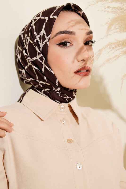 مجموعة أوشحة بنقوش من سلسلة القهوة الداكنة 2