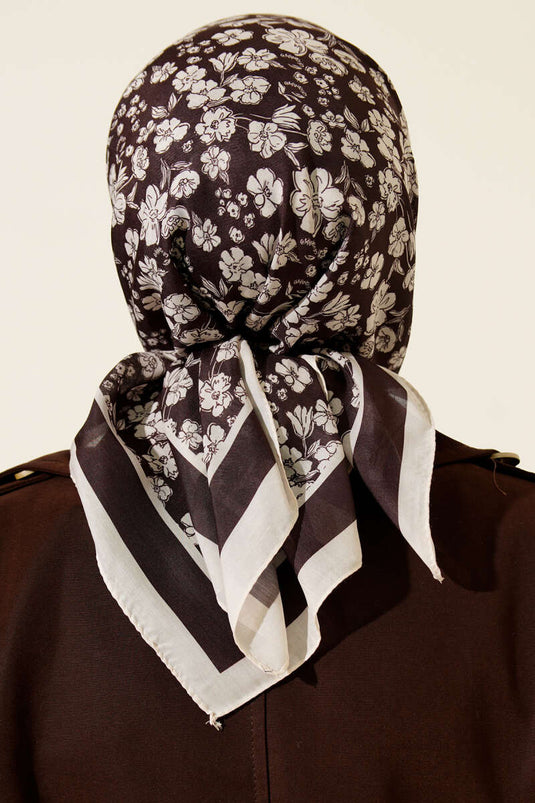 مجموعة أوشحة من سلسلة القهوة الداكنة المزخرفة (6 قطع)