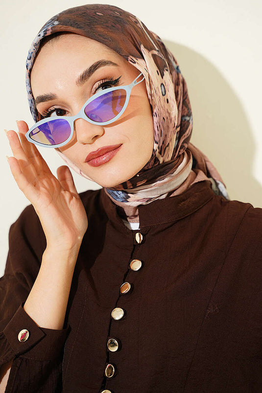 Gemustertes Ayda Bambus Schal Camel