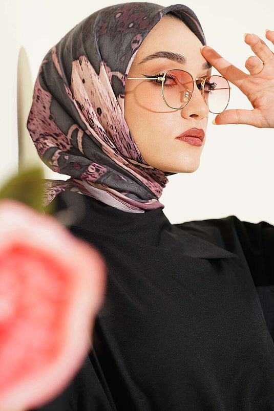Écharpe Ayda En Bambou À Motifs Rose Kurusu