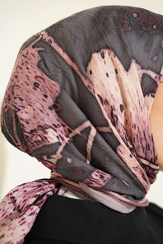 Écharpe Ayda En Bambou À Motifs Rose Kurusu