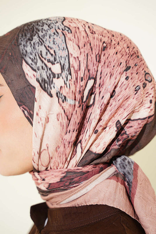 Écharpe Ayda Bambou À Motifs Latte
