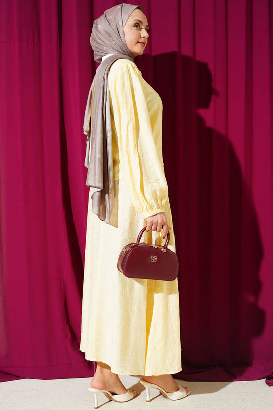 Patterned Tie-Detail Skirt Two-Piece Set Yellow