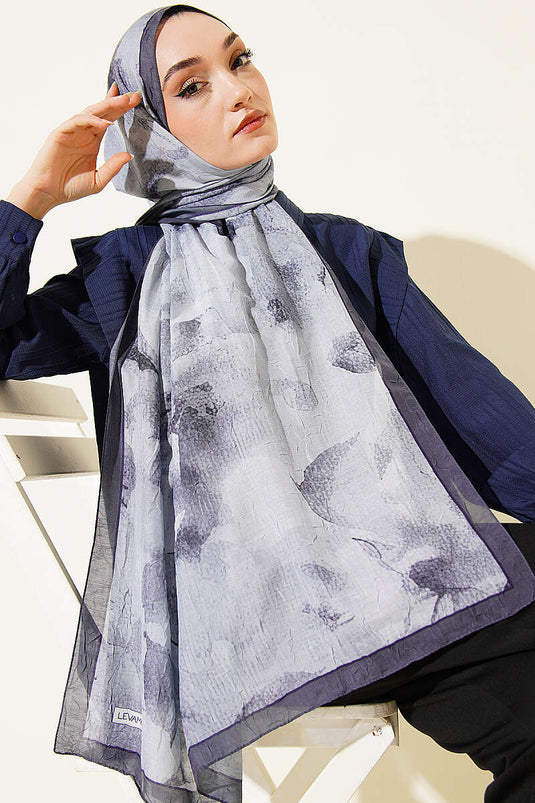 Écharpe En Bambou Tricoté À Motifs Gris Fumé