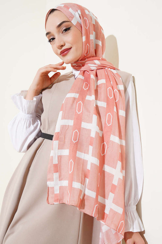 Desenli Bambu Kraş Şal Pudra