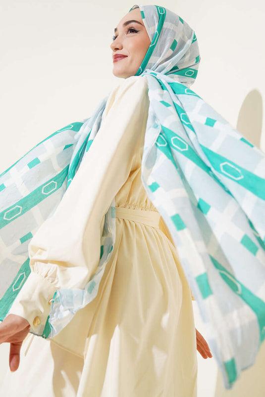 Patterned Bamboo Krash Shawl Green