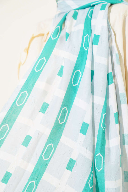 Patterned Bamboo Krash Shawl Green