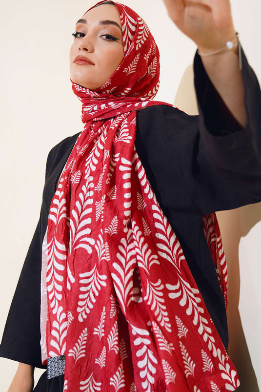 Patterned Bamboo Scarf Brick