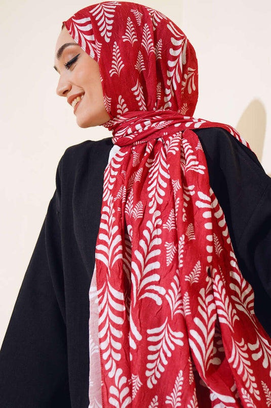 Patterned Bamboo Scarf Brick