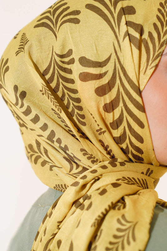 Châle Bambou à Motifs Vert Pétrole