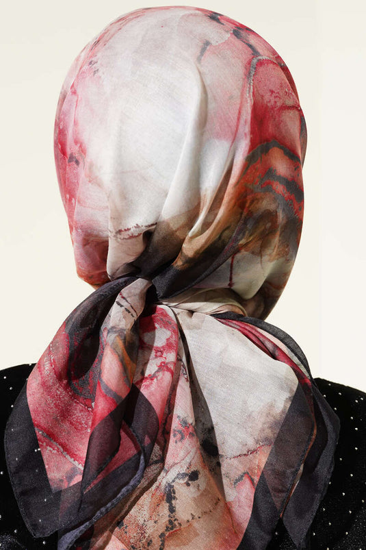 Patterned Digital Print Scarf, Rose Pink