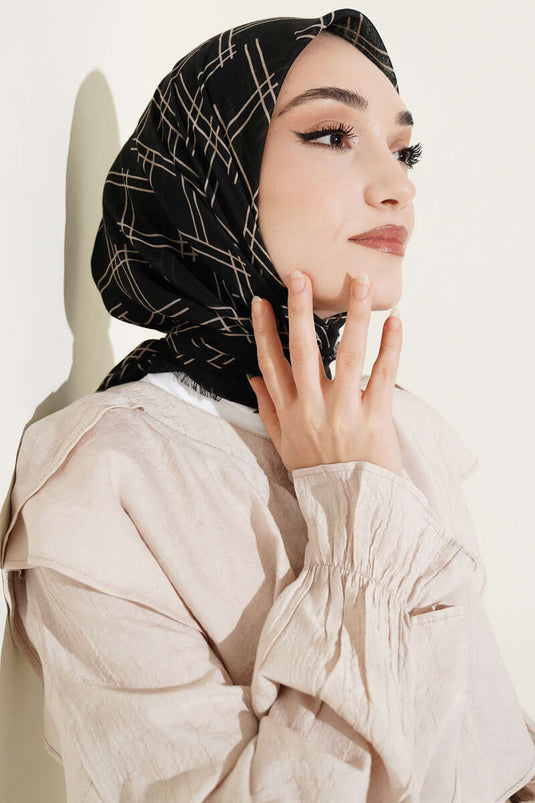 Patterned Flamu Cotton Scarf Assorted 7