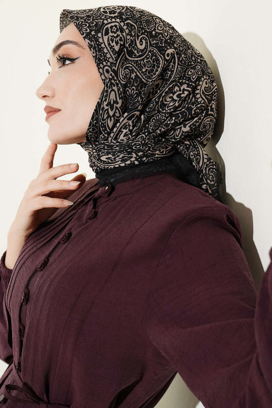 Patterned Flamu Cotton Scarf Assorted 4