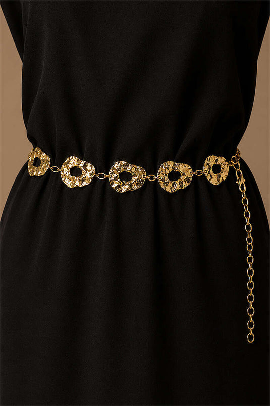 Ceinture À Chaîne Dorée À Motifs