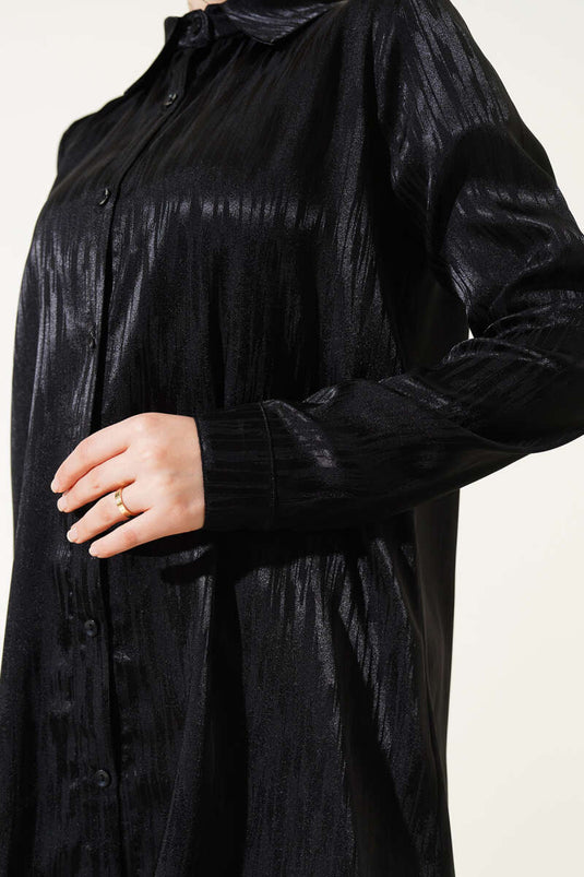 Ensemble deux pièces tunique en jacquard à motifs noir