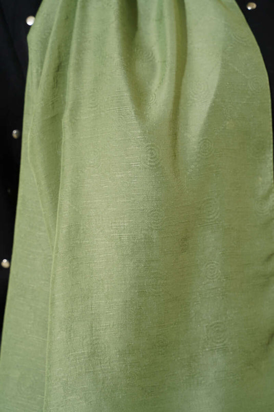 Écharpe monogrammée à motifs, vert pistache