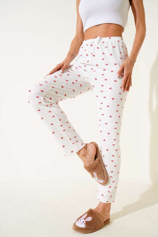Desenli Pijama Kiraz Çiçegi