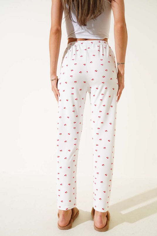 Desenli Pijama Kiraz Çiçegi