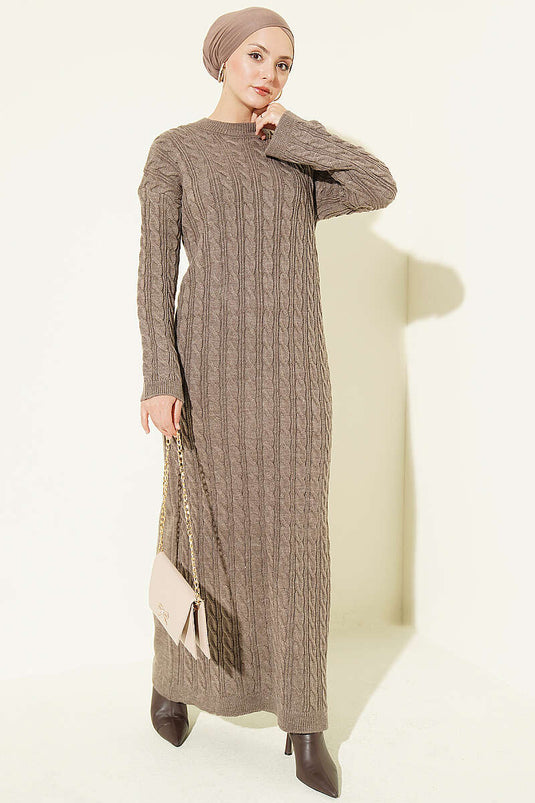 Robe En Tricot À Motifs Couleur Mink