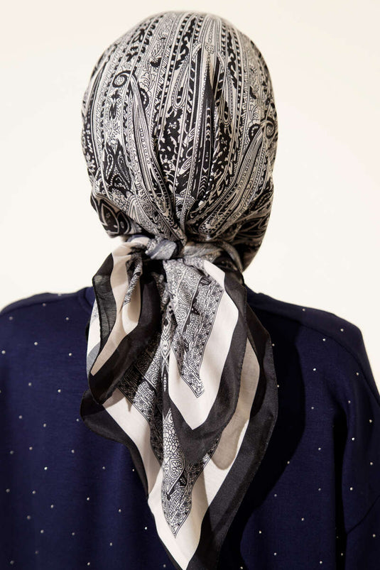 Surtido de bufandas estampadas de la serie negra 1