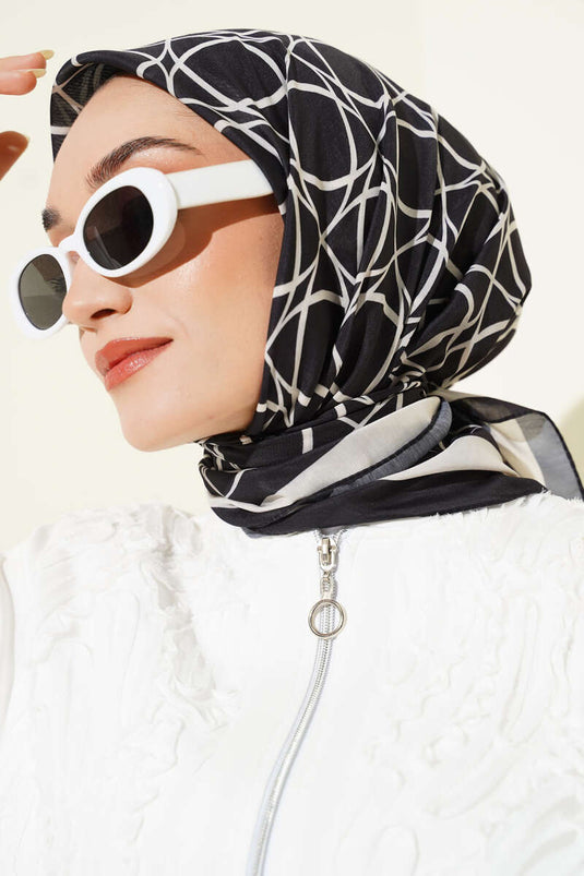 Surtido de 3 bufandas estampadas de la serie negra