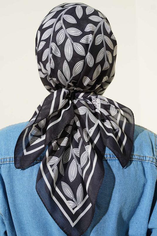 Desenli Siyah Serisi Eşarp Asorti 7