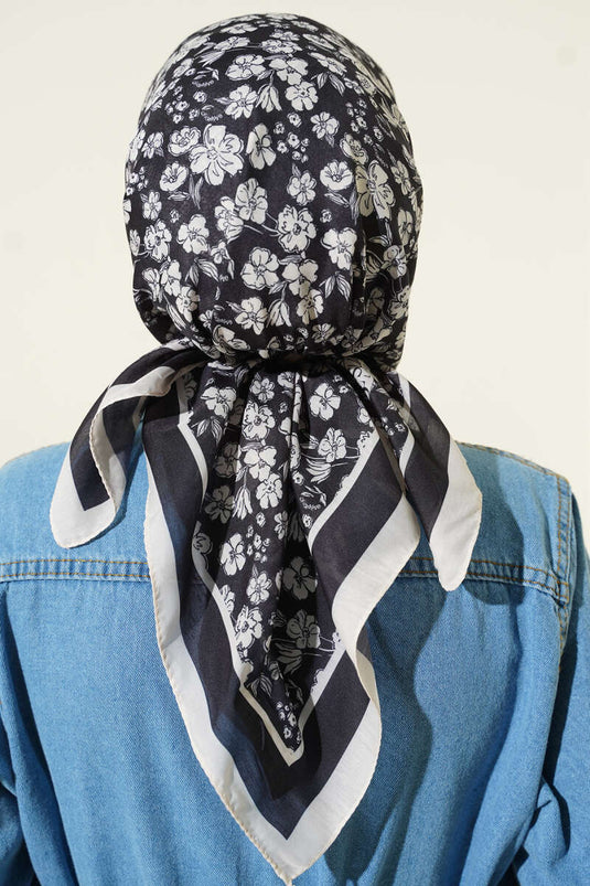 Desenli Siyah Serisi Eşarp Asorti 9