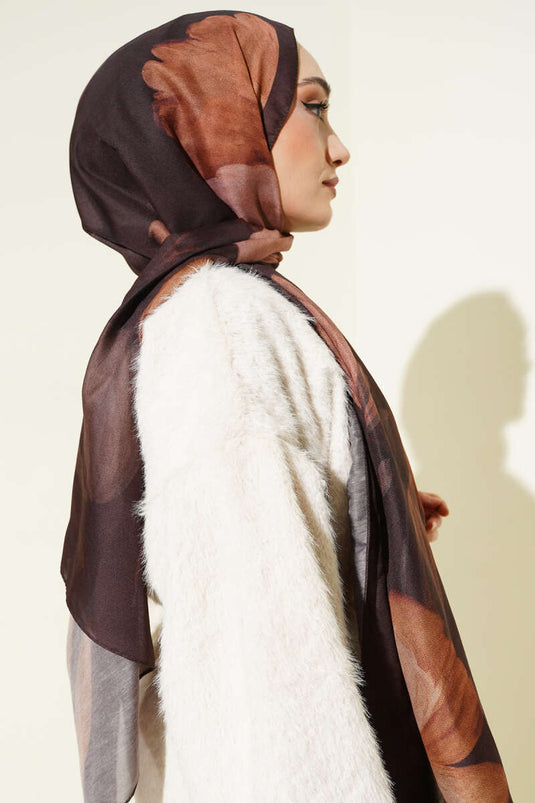 Foulard assorti série Soft Marron à motifs 10