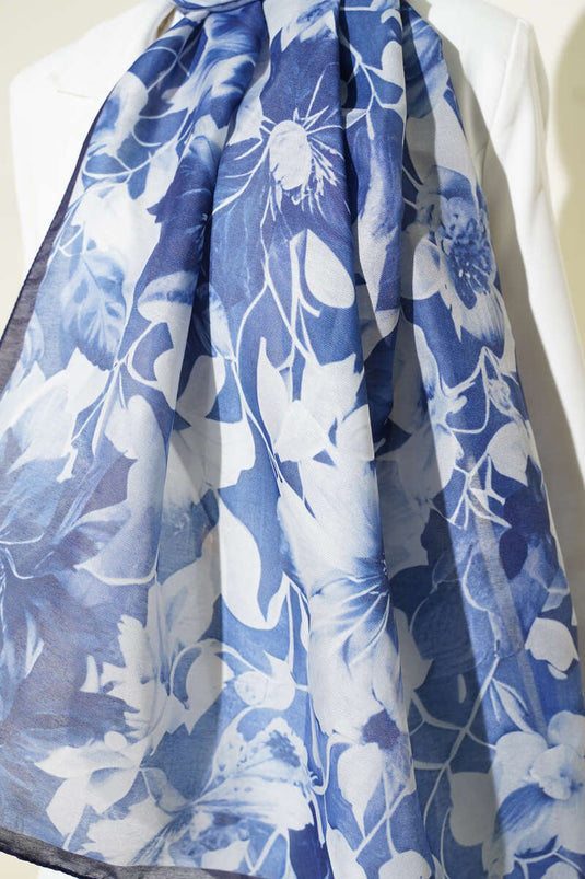 Gemustertes Weiches Dunkelblau Serie Schal Sortiert 5