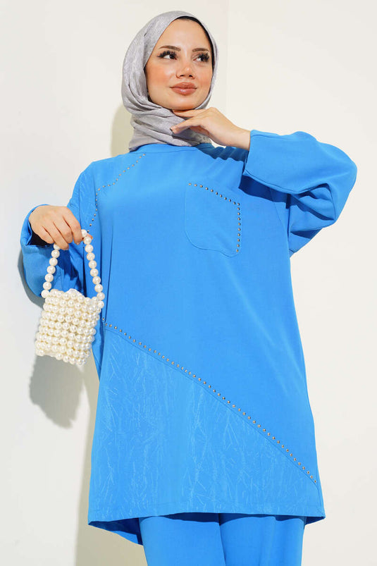 Patterned Stone Two-Piece Set Blue