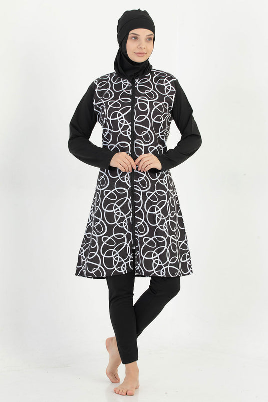 Maillot de bain hijab à motifs -128