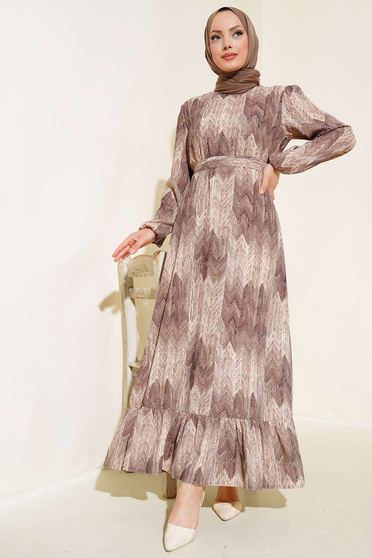 Vestido de viscosa estampado visón