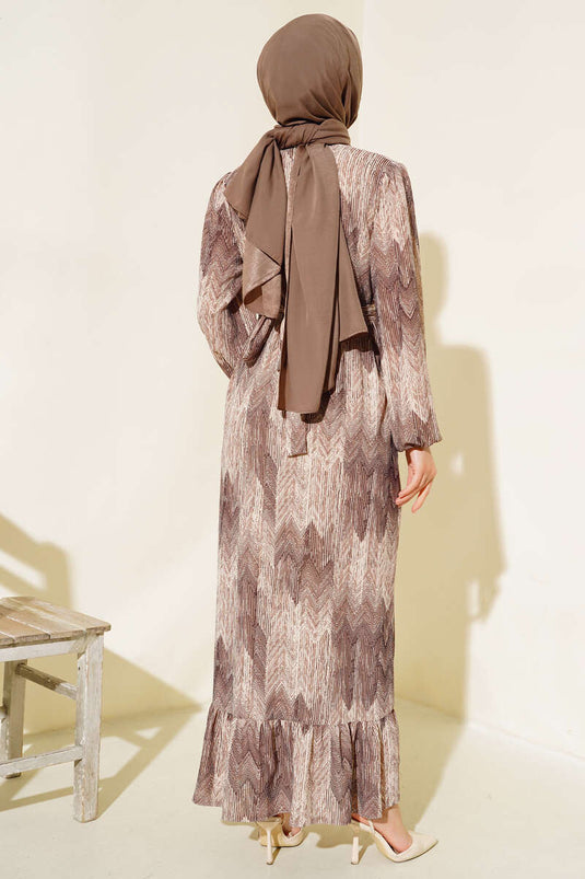 Vestido de viscosa estampado visón